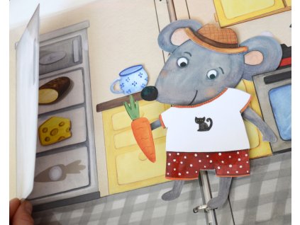 Vystřihovánka k tisku Abyto – aktvní kniha domeček s myškou pro děti k tisku pdf