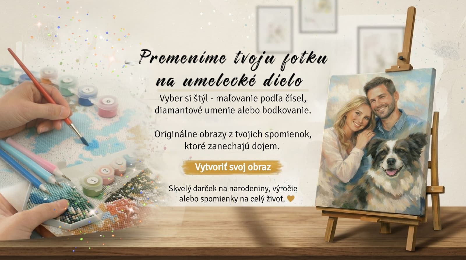 Stetec Farby obraz na stojane Diamanty