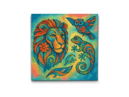 Lev, sova, chameleón