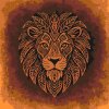 Lev v zlatej aure malovanie podla cisel bez ramu