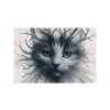Mačka s modrými očami malovanie podla cisel bez ramu