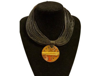 kozeny-nahrdelnik-bronzovy-privesek-afrika