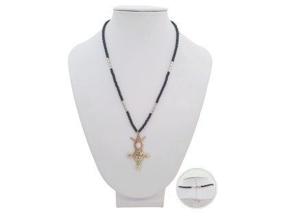 tuarezsky-postribreny-nahrdelnik-kriz-sklenene-koralky