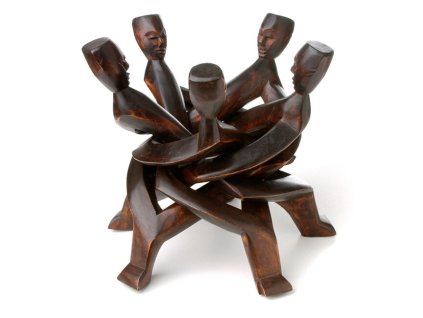 Dřevěný podstavec pod stolek-dřevěná dekorace-africké umění Unity