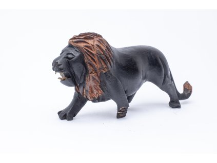 Africká dřevěná soška Lev-africké umění