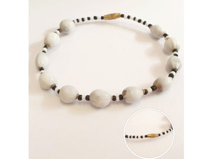 Přírodní náramek-Semínky Jobovy slzy-etno náramek, africká bižuterie