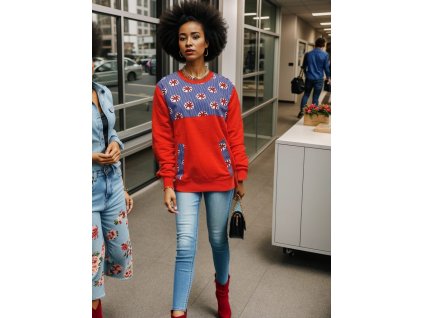 Bavlněná mikina-dámská mikina-pánská mikina-africká móda-africké látky-zimní trendy-dámské oblečení-etno móda-udržitelná móda