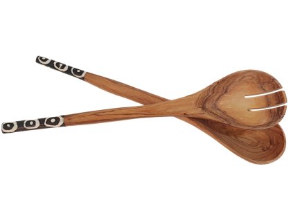 Servírovací příbory z olivového dřeva-divoké olivové dřevo, dřevěné kuchyňské spotřeby-stolován-africké umění-kuchyňské doplňky z olivového dřeva