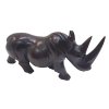 nosorožec soška z teaku z afriky černá
