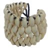 Náramek Mušle - mušličkový náramek - pětiřadý náramek - výražné šperky - boho náramek - Kauri - africké šperky
