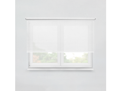 Fabric roller blind LINEN CROSS 4125 white