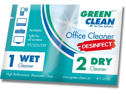 Office cleaner Desinfect - Wet and Dry - Dezinfekční utěrka na kancelářskou techniku /100 kusů/