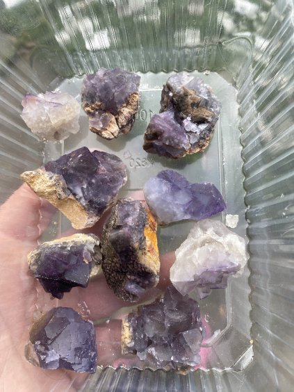 Fluorit drúza sada 10ks