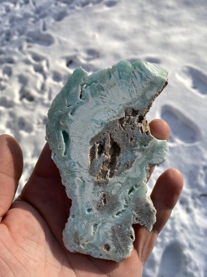 Aragonit modrý plátek leštěný