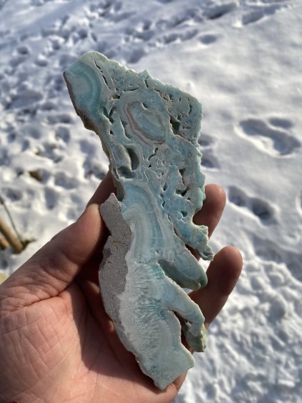 Aragonit modrý plátek leštěný