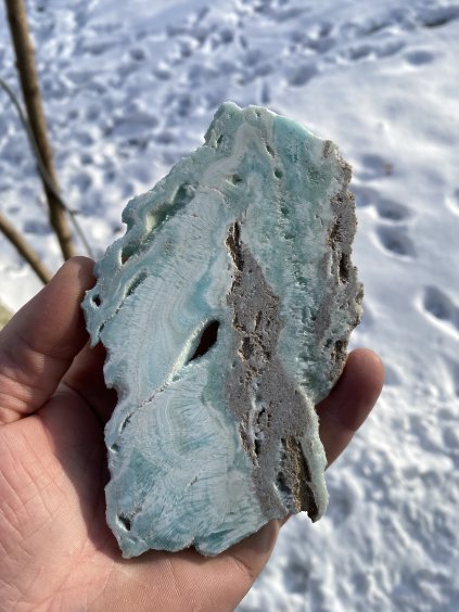 Aragonit modrý plátek leštěný