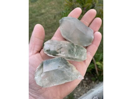 Křišťál krystal s chloritem sada 3ks