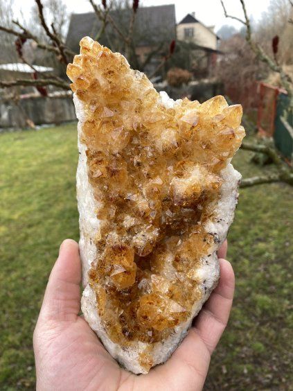 Citrín/Pálený Ametyst drúza