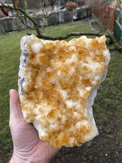 Citrín/Pálený Ametyst drúza