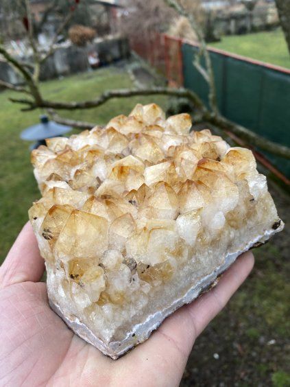 Citrín/Pálený Ametyst drúza