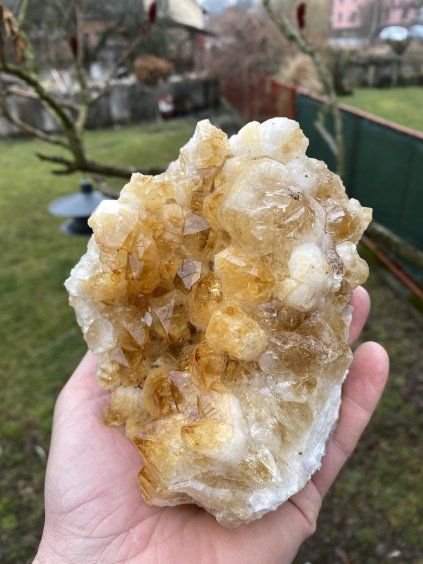 Citrín/Pálený Ametyst drúza