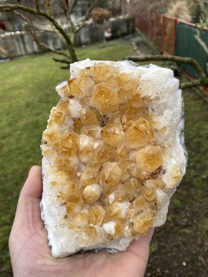 Citrín/Pálený Ametyst drúza