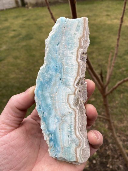 Aragonit modrý plátek leštěný