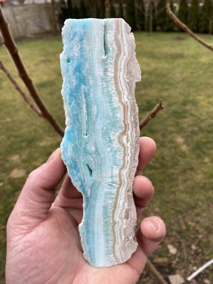 Aragonit modrý plátek leštěný