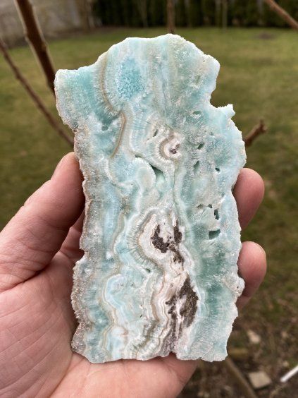 Aragonit modrý plátek leštěný