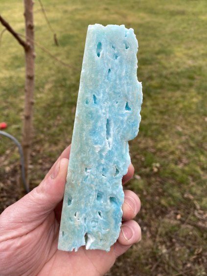 Aragonit modrý plátek leštěný