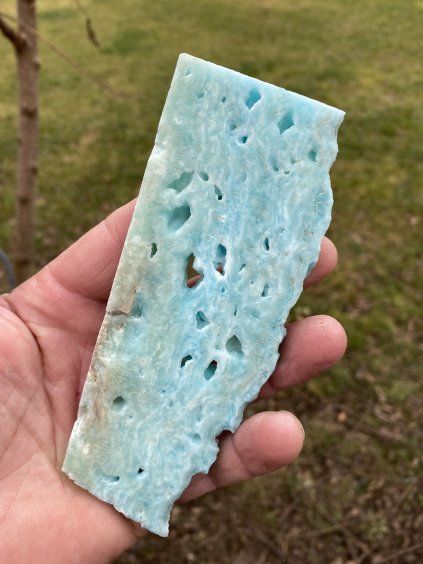 Aragonit modrý plátek leštěný