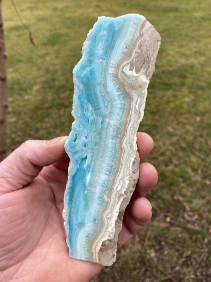 Aragonit modrý plátek leštěný