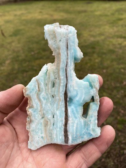 Aragonit modrý plátek leštěný