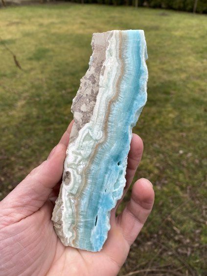 Aragonit modrý plátek leštěný