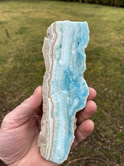 Aragonit modrý plátek leštěný