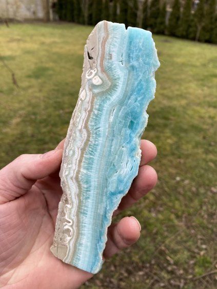 Aragonit modrý plátek leštěný