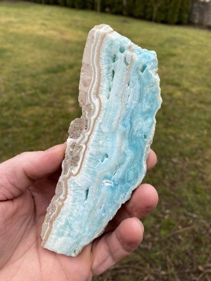 Aragonit modrý plátek leštěný