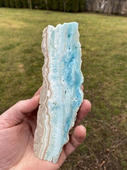 Aragonit modrý plátek leštěný