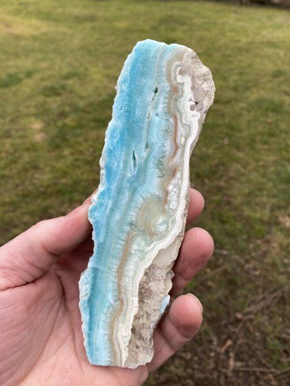 Aragonit modrý plátek leštěný