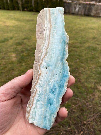 Aragonit modrý plátek leštěný