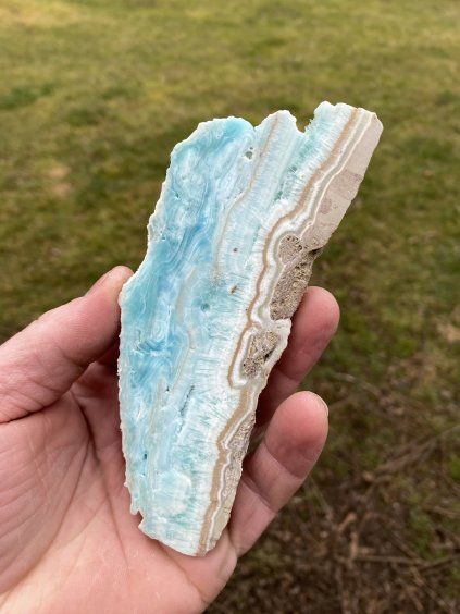 Aragonit modrý plátek leštěný