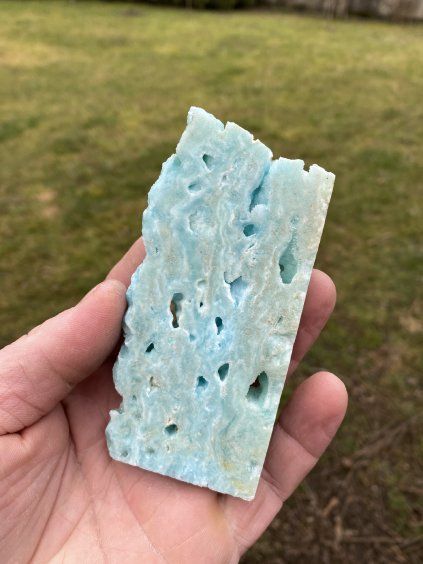 Aragonit modrý plátek leštěný