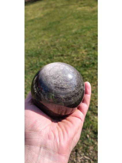 Obsidián stříbrný koule