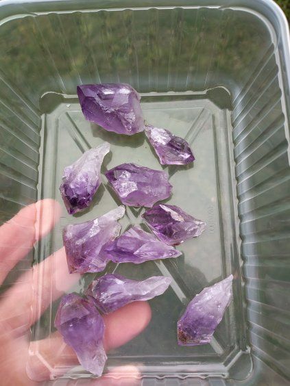 Ametyst hroty z drúz sada 10ks