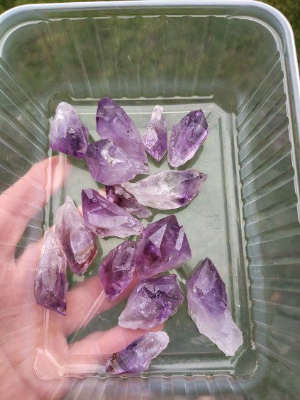 Ametyst hroty z drúz sada 15ks