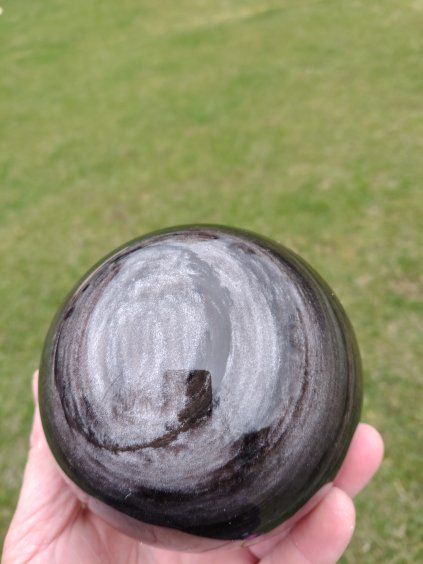 Obsidián stříbrný koule