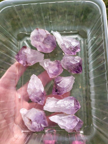 Ametyst hroty z drúz sada 10ks