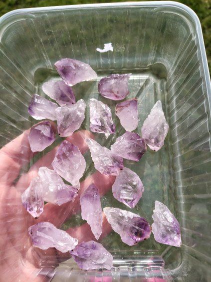 Ametyst hroty z drúz sada 15ks