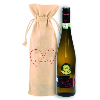 Plátěný pytlík s vínem - Miluji tě