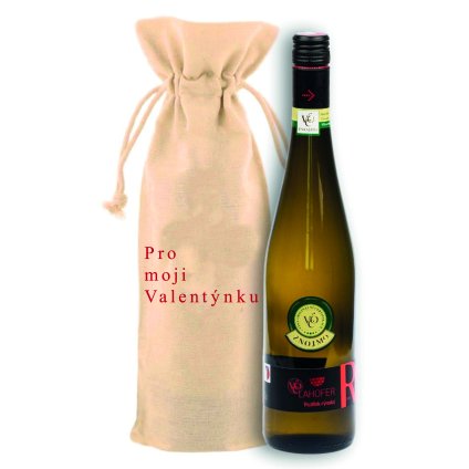 Plátěný pytlík s vínem - Pro moji Valentýnku